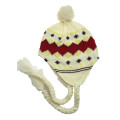 Jacquard-Acryl Mädchen lange Strick Winter Hut kostenlos Pom Beanie